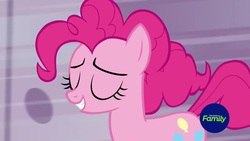 Size: 1920x1080 | Tagged: safe, screencap, pinkie pie, pony, g4, the beginning of the end, eyes closed, female, mare, solo