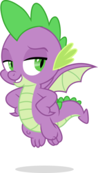 Size: 1852x3250 | Tagged: safe, artist:cirillaq, spike, dragon, g4, the beginning of the end, claws, male, simple background, smiling, solo, tail, transparent background, vector, winged spike, wings