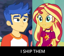 Size: 2012x1752 | Tagged: safe, edit, edited screencap, screencap, desert sage, flash sentry, mile hill, sunset shimmer, equestria girls, equestria girls specials, g4, my little pony equestria girls: better together, my little pony equestria girls: spring breakdown, female, male, offscreen character, ship:flashimmer, shipping, shipping domino, straight