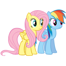 Size: 894x894 | Tagged: safe, artist:coolez, fluttershy, rainbow dash, pony, g4, duo, female, frown, looking at something, mare, simple background, transparent background, vector