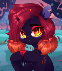 Size: 2000x2298 | Tagged: safe, artist:maren, oc, oc only, pony, art trade, fangs, female, high res, mare, solo