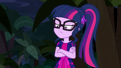 Size: 1920x1080 | Tagged: safe, screencap, sci-twi, twilight sparkle, equestria girls, equestria girls specials, g4, my little pony equestria girls: spring breakdown, cruise outfit, female, sci-twi is not amused, solo, twilight sparkle is not amused, unamused