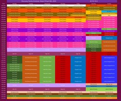 Size: 1200x997 | Tagged: safe, chart, charts and graphs, discovery family, no pony, schedule, text