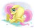 Size: 2000x1600 | Tagged: safe, artist:php199, fluttershy, pony, g4, blushing, cute, hair over one eye, looking at you, shyabetes, simple background, smiling, solo, spread wings, underhoof, white background, wings