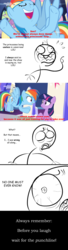 Size: 1077x3948 | Tagged: safe, edit, edited screencap, screencap, rainbow dash, twilight sparkle, alicorn, human, pony, g4, the beginning of the end, brony, comic, epiphany, fact, lol, meta, quote, realization, stick figure, truth, twilight sparkle (alicorn)