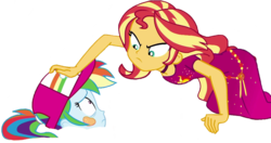 Size: 1756x929 | Tagged: safe, edit, edited screencap, editor:lonely fanboy48, screencap, rainbow dash, sunset shimmer, equestria girls, equestria girls series, g4, spring breakdown, spoiler:eqg series (season 2), background removed, baseball cap, cap, clothes, cute, cutie mark, hat, not a vector, ponytail, quicksand, simple background, transparent background, vector