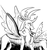 Size: 1134x1200 | Tagged: safe, artist:28gooddays, thorax, oc, oc:vertexthechangeling, changedling, changeling, g4, black and white, changeling king, duo, eyes closed, fanfic art, grayscale, hug, king thorax, male, monochrome, quadrupedal, simple background, white background