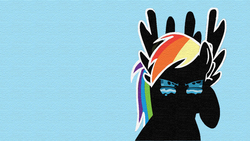Size: 1366x768 | Tagged: safe, artist:2loveru, rainbow dash, pegasus, pony, g4, abstract, album cover, cover, cover art, female, mare, simple background, solo, stylized, wallpaper