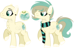 Size: 4324x2846 | Tagged: safe, artist:sh3llysh00, oc, oc only, oc:crystal fruit, earth pony, pony, bald, clothes, magical lesbian spawn, male, offspring, parent:applejack, parent:coloratura, parents:rarajack, scarf, simple background, solo, stallion, transparent background