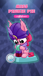 Size: 1440x2560 | Tagged: safe, artist:stewart501st, part of a set, pinkie pie, earth pony, pony, miss pie's monsters, g4, birthday, birthday gift, clothes, crystal ball, fake, mystical orb of fate's destiny, pocket ponies, scarf, solo, turban