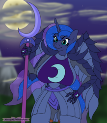 Size: 1880x2160 | Tagged: safe, artist:pdude, princess luna, anthro, fanfic:equestria's fall to lust, g4, armor, big breasts, breasts, busty princess luna, clothes, disproportional anatomy, female, huge breasts, knight armor, large butt, sketch, solo