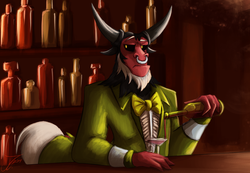 Size: 1250x864 | Tagged: safe, artist:jamescorck, lord tirek, centaur, taur, g4, alcohol, barista, clothes, male, solo