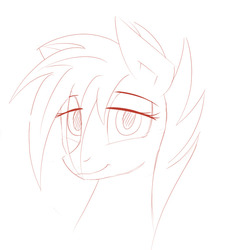 Size: 702x762 | Tagged: safe, artist:redsketch, pony, bust, female, mare, monochrome, simple background, sketch, solo, white background