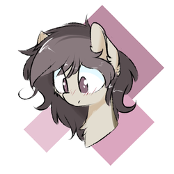 Size: 460x460 | Tagged: safe, artist:morningbullet, oc, oc only, oc:polka dot, pony, abstract background, blushing, bust, chest fluff, portrait, solo