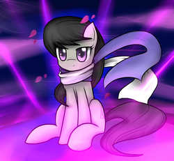 Size: 5200x4800 | Tagged: safe, artist:cyanaeolin, octavia melody, earth pony, pony, g4, clothes, colored pupils, cute, female, mare, scarf, sitting, solo, tavibetes