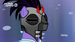 Size: 1366x768 | Tagged: safe, screencap, pony, g4, the beginning of the end, discovery family logo, helmet, mind control, sombra soldier