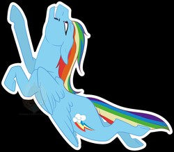 Size: 1280x1123 | Tagged: safe, artist:grumpygriffcreation, part of a set, rainbow dash, pegasus, pony, g4, black background, female, flying, lightly watermarked, looking up, outline, simple background, solo, stunt, watermark, white outline