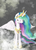 Size: 1351x1871 | Tagged: safe, artist:smg11-on-ddjrb, princess celestia, alicorn, pony, g4, crown, cute, cutelestia, earbuds, eyes closed, female, jewelry, mp3 player, music, music player, regalia, solo