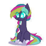 Size: 150x150 | Tagged: safe, artist:shyshella, oc, oc only, oc:coloured rain, pony, commission, digital art, pagedoll, pixel art, simple background, solo, transparent background