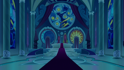 Size: 1920x1080 | Tagged: safe, screencap, g4, the beginning of the end, background, canterlot castle, canterlot castle interior, no pony, throne, throne room