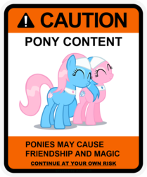 Size: 900x1078 | Tagged: safe, artist:gn33101, aloe, lotus blossom, earth pony, pony, g4, caution sign, female, mare, spa twins, warning, welcome to the herd