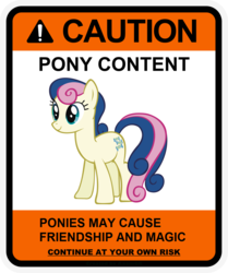 Size: 900x1078 | Tagged: safe, artist:gn33101, bon bon, sweetie drops, earth pony, pony, g4, caution sign, female, mare, solo, warning