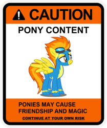 Size: 900x1078 | Tagged: safe, artist:gn33101, spitfire, pegasus, pony, g4, caution sign, clothes, female, goggles, mare, show accurate, solo, uniform, warning, wonderbolts uniform