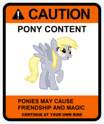 Size: 900x1078 | Tagged: safe, artist:gn33101, derpy hooves, pegasus, pony, g4, cross-eyed, female, mare, raised hoof, sign, smiling, solo, warning sign