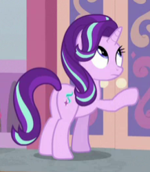 Size: 228x262 | Tagged: safe, screencap, starlight glimmer, pony, unicorn, g4, the beginning of the end, butt, cropped, cute, cutie mark, female, glimmer glutes, looking up, mare, plot, solo