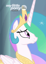 Size: 333x464 | Tagged: safe, screencap, discord, princess celestia, g4, the beginning of the end, animated, cropped, smiling