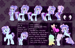 Size: 1280x820 | Tagged: safe, artist:paradiseskeletons, oc, oc only, oc:tailored lace, pony, reference sheet, solo