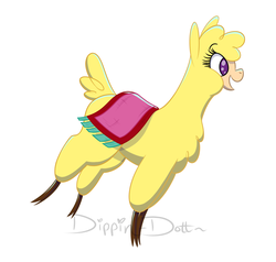 Size: 1050x1000 | Tagged: safe, artist:dippin-dott, paprika (tfh), alpaca, them's fightin' herds, cloven hooves, community related, cute, female, open mouth, simple background, solo