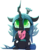 Size: 550x704 | Tagged: safe, artist:loneless-art, queen chrysalis, changeling, changeling queen, g4, chibi, colored pupils, cute, cutealis, female, forked tongue, heart, long tongue, sitting, smiling, solo, tongue out