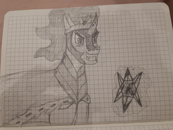 Size: 4608x3456 | Tagged: safe, artist:php185, king sombra, pony, g4, graph paper, male, pencil drawing, solo, traditional art