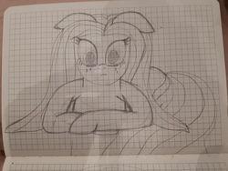 Size: 4608x3456 | Tagged: source needed, useless source url, safe, artist:php185, oc, oc only, oc:sparkle light, pony, female, floppy ears, graph paper, looking at you, pencil drawing, solo, traditional art