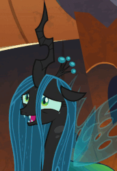 Size: 351x514 | Tagged: safe, screencap, queen chrysalis, changeling, changeling queen, g4, the beginning of the end, animated, cropped, female, laughing, loop, solo