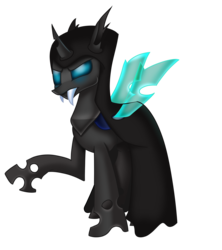 Size: 3000x3385 | Tagged: safe, artist:n0kkun, changeling, high res, simple background, solo, transparent background