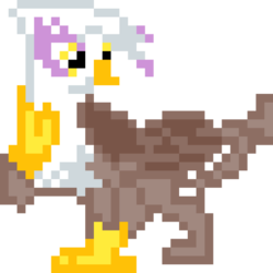 Size: 960x960 | Tagged: safe, artist:joeydr, gilda, griffon, g4, dabday, female, pixel art, simple background, smiling, solo, transparent background