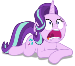 Size: 1405x1250 | Tagged: safe, artist:spellboundcanvas, starlight glimmer, pony, g4, the beginning of the end, female, floppy ears, open mouth, panic, panic attack, simple background, solo, starlighting, transparent background, uvula, vector