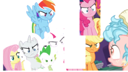 Size: 1195x672 | Tagged: safe, applejack, cozy glow, fluttershy, pinkie pie, rainbow dash, rarity, spike, twilight sparkle, oc, oc:acracebest, alicorn, pony, g4, school raze, error, mane six, oops, twilight sparkle (alicorn), watermark