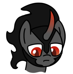 Size: 1917x1951 | Tagged: safe, artist:czu, king sombra, pony, g4, disappointed, head only, looking down, male, simple background, solo, stallion, transparent background