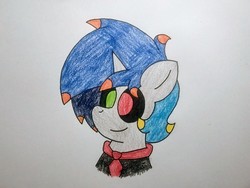 Size: 2560x1920 | Tagged: safe, artist:thebadbadger, oc, oc only, oc:blood drop, pony, unicorn, solo, traditional art