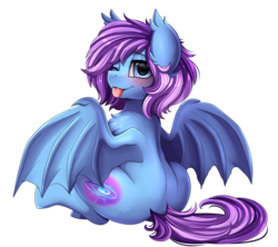 Size: 2885x2560 | Tagged: safe, artist:pridark, oc, oc only, oc:supernova, bat pony, pony, :p, bat pony oc, commission, cute, female, high res, looking at you, silly, solo, tongue out
