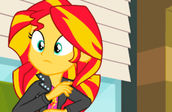 Size: 640x416 | Tagged: safe, screencap, sunset shimmer, equestria girls, g4, my little pony equestria girls: rainbow rocks, animated, female, gif, solo, talking