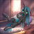 Size: 1200x1200 | Tagged: safe, artist:scheadar, queen chrysalis, changeling, changeling queen, g4, bed, cute, cutealis, eye clipping through hair, female, floppy ears, licking, licking lips, looking at you, on back, on bed, slit pupils, solo, tongue out