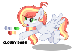 Size: 1280x932 | Tagged: safe, artist:jxst-roch, oc, oc only, oc:cloudy dash, pegasus, pony, female, mare, offspring, parent:rainbow dash, parent:soarin', parents:soarindash, simple background, solo, transparent background