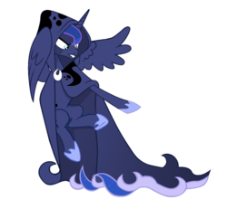 Size: 1128x1042 | Tagged: safe, edit, editor:proto29, princess luna, spirit of hearth's warming yet to come, alicorn, pony, g4, cloak, clothes, female, simple background, solo, white background