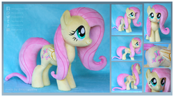 Size: 2500x1394 | Tagged: safe, artist:nazegoreng, fluttershy, pegasus, pony, g4, female, folded wings, irl, mare, photo, plushie, smiling, standing, wings