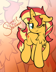 Size: 2328x3000 | Tagged: dead source, safe, artist:php142, sunset shimmer, pony, unicorn, equestria girls, g4, adorasexy, bedroom eyes, chest fluff, cute, equestria girls ponified, female, gradient background, high res, lidded eyes, looking at you, mare, one eye closed, ponified, seductive, seductive look, sexy, shimmerbetes, smug, solo, stupid sexy sunset shimmer, text, wink, zoom layer