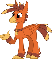 Size: 1280x1440 | Tagged: safe, artist:piemations, oc, oc only, oc:pumpkin pie, classical hippogriff, hippogriff, ponysona, simple background, solo, transparent background